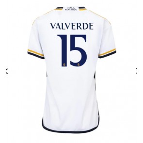 Real Madrid Federico Valverde #15 Replica Home Stadium Shirt for Women 2023-24 Short Sleeve